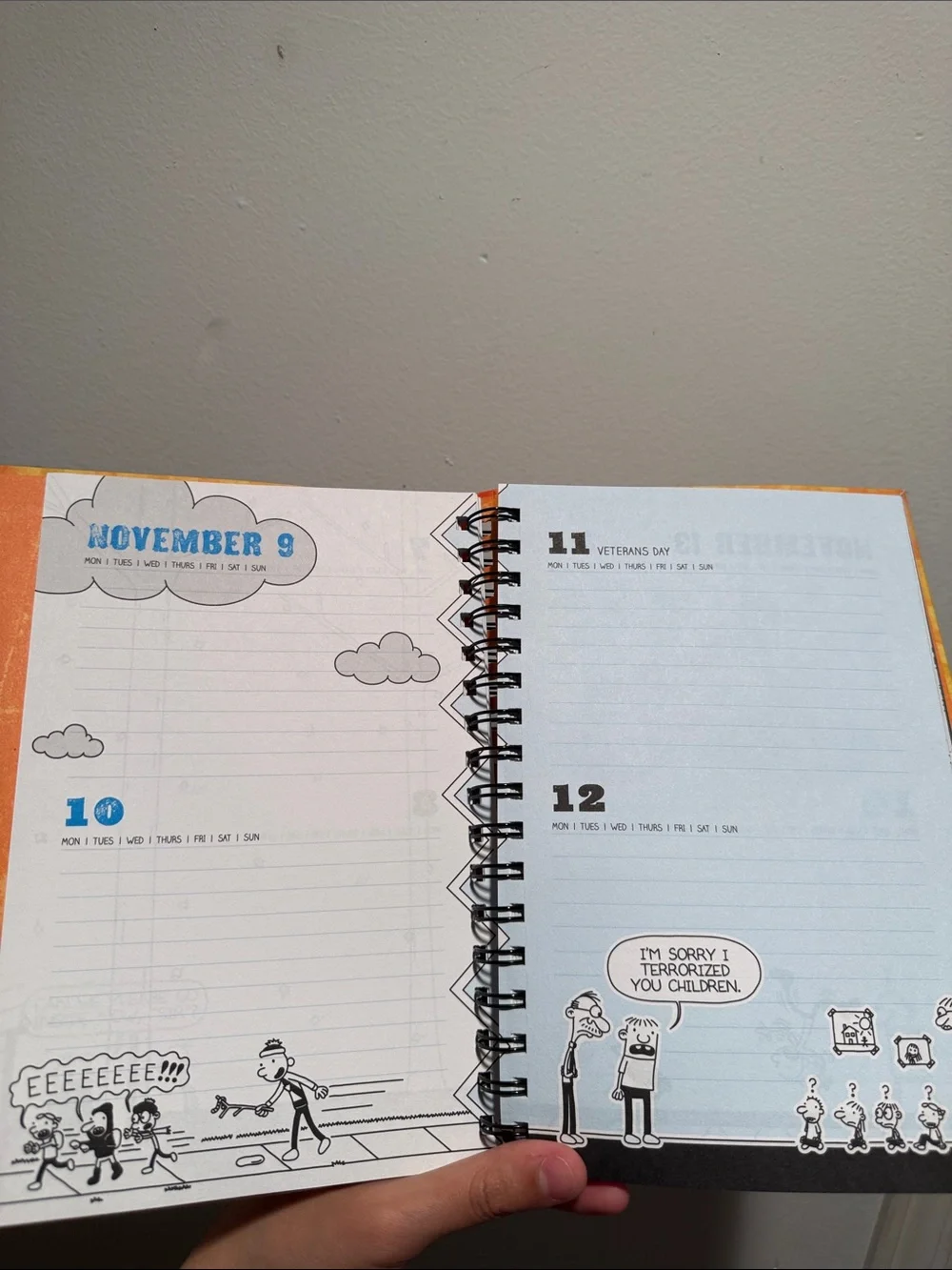 The Wimpy Kid School Planner - Yellow Orange Graphic Cover Planner New